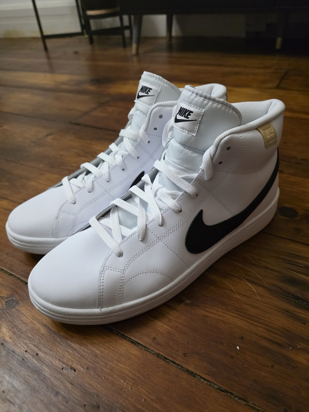 Nike Court Royale 2 Mid Black White Men’s Size 12 Brand New Leather Sneakers